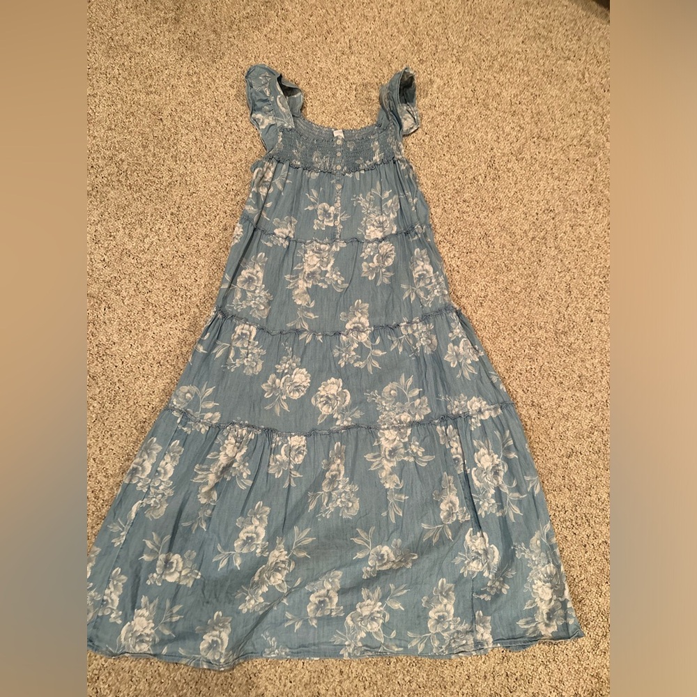 Blue floral long dress